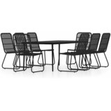  9-dijelni vrtni blagovaonski set crni | shoptok.hr