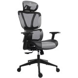 BIT FORCE ROYAL LM-2D uredska stolica, PU koža, 2D naslon za ruke, nosivost 140kg, crno/siva | shoptok.hr