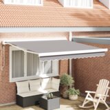 vidaXL Avtomatska Retraktibilna Tenda Svetlo Siva 350x250 cm, Tenda za zamenjavo tkanine za okvir 3.5x2.5 m Svetlo Siva | Shoptok.si