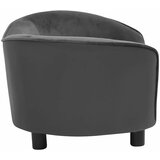 SOFA za pse tamnosiva 69 x 49 x 40 cm od pliša i umjetne kože | shoptok.hr
