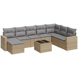 Maison Chic Seti vrtnega pohištva - Vrtna garnitura 9-delna z blazinami bež poli ratan, (21804416) | Shoptok.si