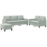  3-dijelni set sofa s jastucima svjetlosivi baršunasti | Eponuda.com