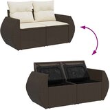 vidaXL 7-dijelni set vrtnih sofa od poliratana s jastucima smeđi | shoptok.hr