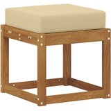  Vanjska stolica klupa s jastukom Prirodna 43 x 43 x 37 cm - Prirodno i bež 40 cm Otvoreno područje nogu | shoptok.hr