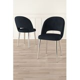 Hanah home set trpezarijskih stolica Pane 2 kom, antracit tkanina Babyface, hromirane metalne noge Cene