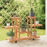  Stalak za cvijeće s kotačima 110x25x78 cm od masivne jelovine Cijene