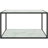 Maison Chic Klubska mizica - kavna mizica - Nizka mizica črna z belim marmornim steklom 90x90x50 cm, (21755450) Cene