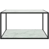Stolić za kavu crni s bijelim mramornim staklom 90 x 90 x 50 cm