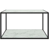 Maison Chic Stolić za kavu crni s bijelim mramornim staklom 90 x 90 x 50 cm Cijene