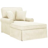  Ležaljka s suknjom Krema 91 x 157 x 91 cm Rebrasta tkanina | shoptok.hr