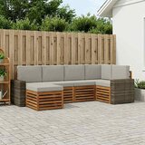  Set vanjskih sofa 6 kom. Prirodna i svjetlosiva Poliester 255 x 136,5 x 73 cm | shoptok.hr