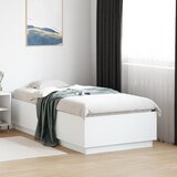 Maison Chic Posteljni okvir - Enojna postelja - Postelja za odrasle z LED lučkami bel 75x190 cm inženirski les, (21696339) | Shoptok.si