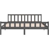  Posteljni okvir siv iz trdnega lesa 200x200 cm, (20643880) | Shoptok.si