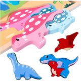  Drvena edukativna slagalica Dinosaur s pločom za crtanje | shoptok.hr