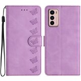 INORCO Za Motorola Moto G42 4G PU usnjena torbica z vtisnjenim metuljem, odporna na udarce, stojalo, denarnica, telefonska torbica, (22035835) Cene