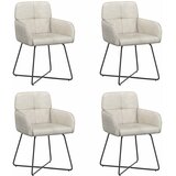 vidaXL Jedilni stoli 4 pcs Žamet Krem 59 x 56,5 x 86 cm, (5000296815) | Shoptok.si