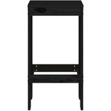 vidaXL Vrtni stolček 2 kosa črn 40x36x75 cm trdna borovina | Shoptok.si