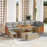  Sjedeća garnitura za vrt 11 kom. 7-Broj sjedala Crna i Krema 286 x 161 x 85 cm | shoptok.hr