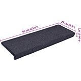  Prostirke za stepenice 15 kom 65x21x4 cm tamno sive i plave pravokutne rubove | shoptok.hr