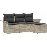  Sjedeća garnitura za vrt 4 kom. Svijetlo siva poliratan 196 x 117 x 69 cm | shoptok.hr