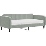  Dnevni krevet s madracem svjetlosivi 90 x 190 cm baršunasti | shoptok.hr