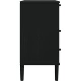  Ladičar SENJA izgled ratana crni 80x40x80 cm masivna borovina | Eponuda.com