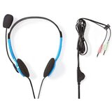 Nedis Nedis, PC slušalke na ušesne stereo dvojni Jack 3.5mm z zložljivim mikrofonom, Črna / Modra, (5000228745) Cene