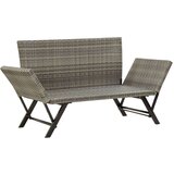 Poli Vrtna klop z blazinami 176 cm siv poli ratan | Shoptok.si