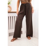 Kesi Włoski Muslin pants with a wide leg brown Cijene