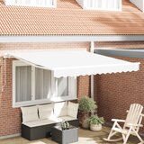 vidaXL Ročna retraktibilna tenda Bela 350x250 cm | Shoptok.si