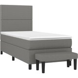  Krevet s oprugama i madracem tamnosivi 90 x 190 cm od tkanine | shoptok.hr