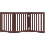 vidaXL Vrata za pse s 3 panela sklopiva smeđa 150 cm od drva topole | shoptok.hr