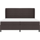  Krevet s uzglavljem i madracem Tamno smeđa 200x200 cm Tkanina | shoptok.hr