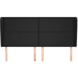 Uzglavlje s ušima crno 203x23x118/128 cm od umjetne kože | shoptok.hr