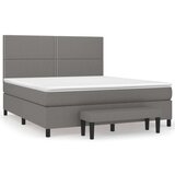 Box spring postelja z vzmetnico temno siva 160x200 cm blago, (20999415) | Shoptok.si