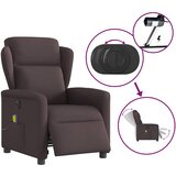  Električni masažni naslonjač od tkanine tamnosmeđi | shoptok.hr