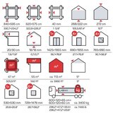 Male kuće Drvena vrtna kuća CANARIAS 850 × 595 cm – bez završnog krovnog pokrova | shoptok.hr