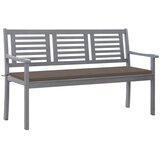 The Living Store Vrtna klop za 3 osebe z blazino 150 cm siv evkaliptusov les - Klop, (21472535) Cene