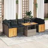  8-dijelni set vrtnih sofa od poliratana s jastucima sivi bagrem | shoptok.hr