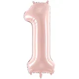 balon folija številka ''1'', 72cm, svetlo roza