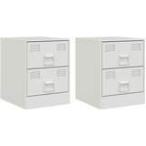  The Living Store Nočna omarica 2 kosa bela 34,5x39x44 cm jeklo - Nočna Omarica, (21495879) | Shoptok.si