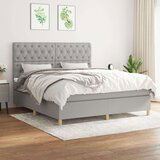  Box spring postelja z vzmetnico svetlo siva 160x200 cm žamet, (20846887) Cene