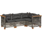  4-dijelni set vrtnih sofa od poliratana s jastucima sivi | shoptok.hr