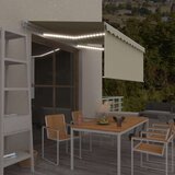 vidaXL Tenda na ručno uvlačenje s roletom LED 3 5 x 2 5 m krem | shoptok.hr