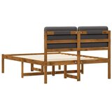  Krevetni okvir s tapiciranim uzglavljem Prirodna i tamnosiva - Prirodna i tamnosiva 150 x 200 cm | shoptok.hr