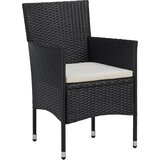  7-dijelni vrtni blagovaonski set od poliratana crni | shoptok.hr