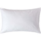 HOMESCAPES Bela prevleka za vzglavnik iz egiptovskega bombaža s satenastimi trakovi za gospodinje, 330 niti, 50x75 cm, (20751192) | Shoptok.si