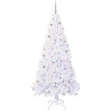 vidaXL Umestno božično drevo med 300 LED Bela 210 cm PVC in jeklo | Shoptok.si
