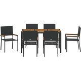  Vrtni set za objed 7 kom. Crna poliratan | shoptok.hr