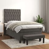 Box spring krevet s madracem tamnosivi 90x190 cm baršunasti | shoptok.hr